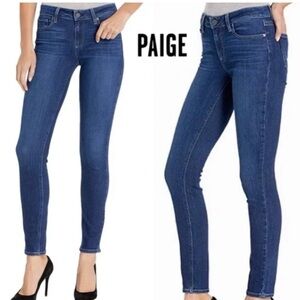 PAIGE Verdugo Ankle Skinny Jeans Women 28 Blue Wash Mid Rise Stretch Denim
